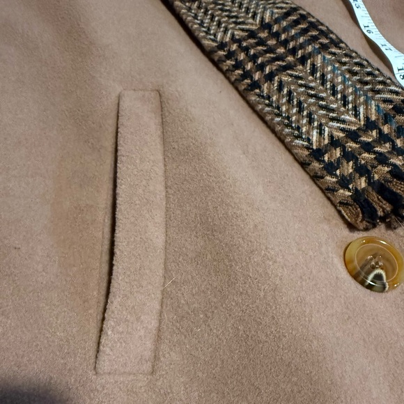 Forecaster of Boston Tan Wool Pea Coat with Scarf Size 8 - Picture 14 of 15